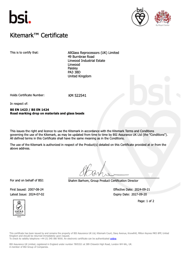 Kitemark certificate